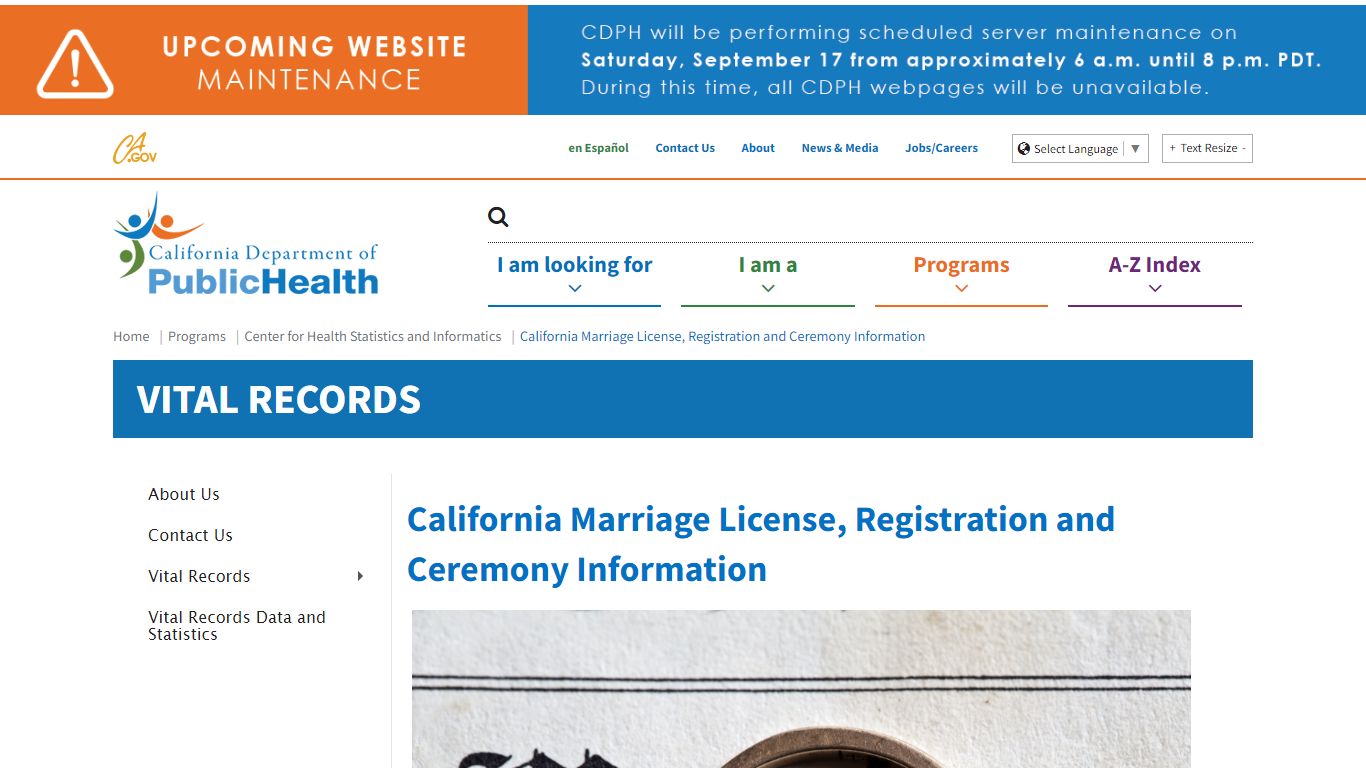 California Marriage License, Registration and Ceremony Information